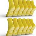 AMERICAN HOSPITAL SUPPLY Non-Slip Hospital Socks, Anti-Skid, Anti-Slip Gripper Socks for Medical or Home Use, 6 Pairs (Yellow, X-Large, Yellow)