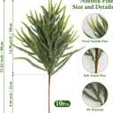 N&T NIETING 24inch Christmas Norfolk Pine Branches Norfolk Pine Artificial Christmas Branches Real Touch Faux Christmas Norfolk Pine Stems for Xmas Indoor Outdoor Home Decor DIY Crafts (10Pcs)