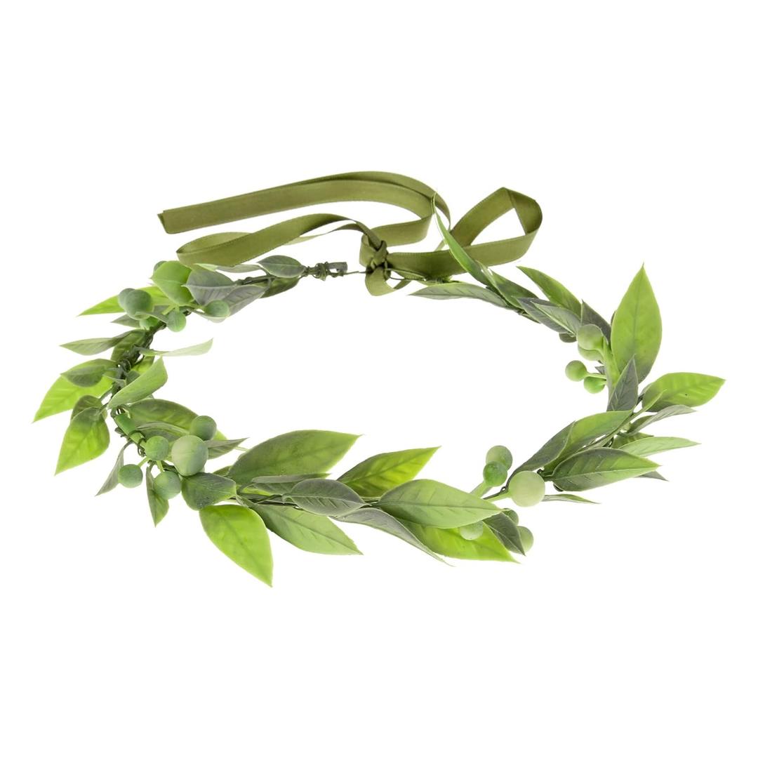 Bridal Green Leaf Crown Eucalyptus Flower Women Girls Bohemian Headpiece Floral Headband Photo Prop