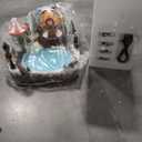 VCUTEKA Christmas Village Houses, Rotating Ferris Wheel with Kids Skating and Carousel Lighted Musical Christmas Village Collectible Building for Xmas Indoor Decorations or Holiday Table Displays