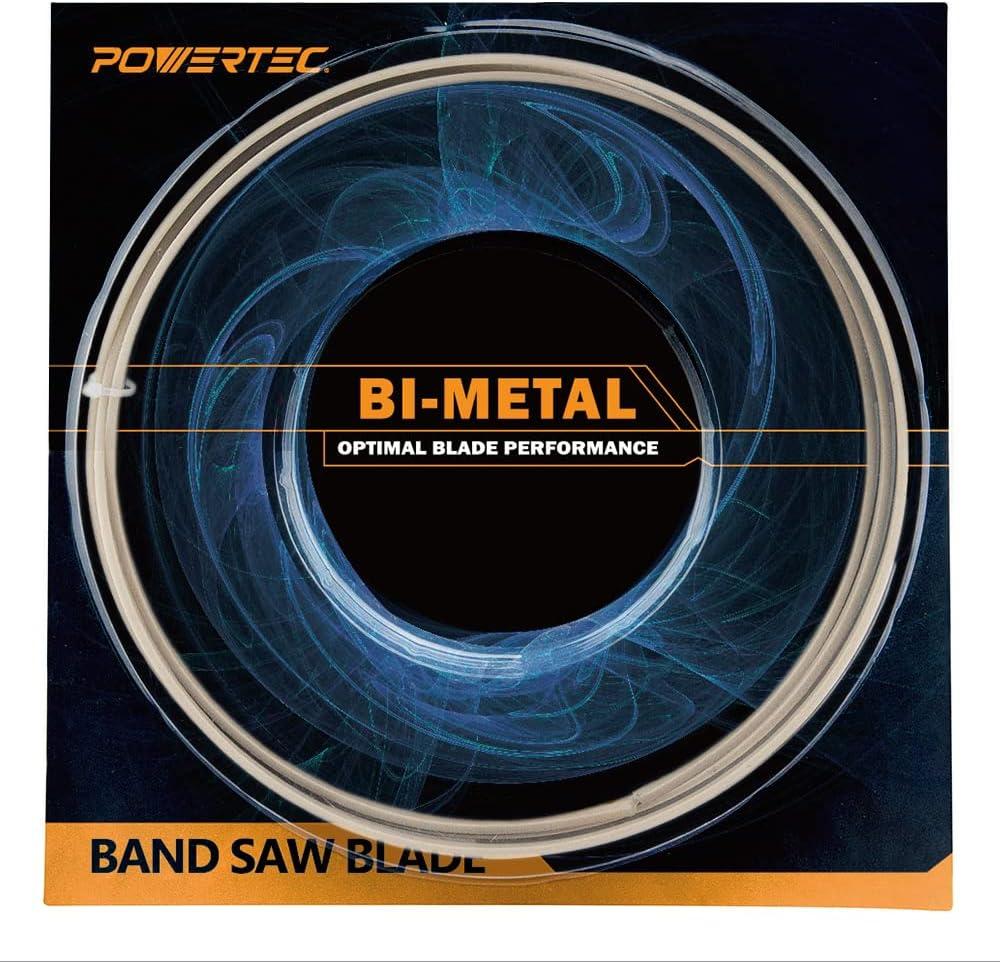 POWERTEC 59-1/2 Inch Bi-Metal Bandsaw Blades, 1/2" x 14 TPI Non-Ferrous Metal Cutting Band Saw Blades for Wen 3959, Craftsman, Porter-Cable, Ryobi, Delta, B&D & Skil 9" Band Saw, 1pk (13210)