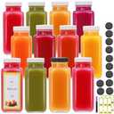 Brajttt Juice Bottles With Caps 8 oz,Glass Juicing Bottles Reusable,11 Pack Water bottles for Milk,Juice,Tea,Water,Honey,Jam,Kombucha,Honey,Portable Travel Bottle