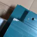 Merax Twin Size Rotating Wall Murphy Beds, Wood Folding Murphy Wall Bed with Bookshelf, Top Cabinet, Extendable Desk & Side Storage, Teal