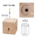2 PCS Wood Carpenter Bee Trap for Outside - Best Bee Trap - Cube Style Nature Hanging Carpenter Bee Traps Plastic Jar Outdoor - Insect Traps