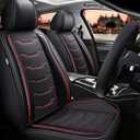 Car Seat Covers Fit for Chevy Trailblazer 2021 2022 2023 2024 Full Set Seat Cover Waterproof Faux Leather, Compatible Airbag Automotive Cushion Protector(5 Seats, Red Line)