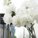 OUKEYI 18inch Artificial Flowers 10pcs Carnations Flowers Silk Hydrangea Bridal Wedding Bouquet for Home Garden Party Office Coffee House Decorations (White)