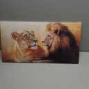CCWACPP Lion and Lioness Wall Art Wild Animal Paintings Picture Lion Couple Canvas Prints for Office Bedroom Dining Room Living Room Home Decor Framed (12.00" x 24.00")