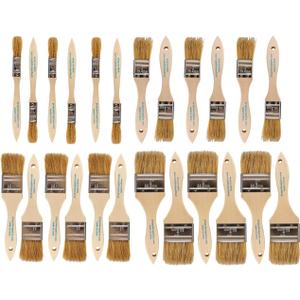 Pro Grade - Chip Brush  Paint Brush Set  24 Pack - Natural China Bristle Paintbrush Set for Art, Craft, Epoxy, Varnish, Resin, Stain, Glue, Gesso, Primer, Acrylic and Oil Paint