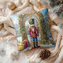18x18 Inch Set of 2 Christmas Throw Pillow Covers Soft Decorative Cushion Covers Holiday Winter Farmhouse Merry Christmas Nutcracker Pillow Cases with Soldier and Gifts for Sofa Couch Bed