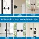 2 Pack Barn Door Latch Lock 3" Black Hook and Eye Latch with Screws, Rust-Resistant Metal Gate Latch for Window, Cabin Hooks, Sliding Door, Bathroom, Bedroom