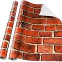 Tenceur Bulletin Board Paper 24 Inch x 100ft Gift Wrapping Roll Fade Resistant Decorative Paper Roll(Vintage Red Brick Style)