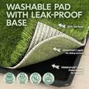 Dog Grass Pad with Tray 23x35 Soft-Touch Artificial Grass Pad for Dogs Potty with Pee Pads Washable & Puppy Porch Potty Tray Dog Litter Box Indoor & Outdoor, Pet Turf for Puppy Toilet Training