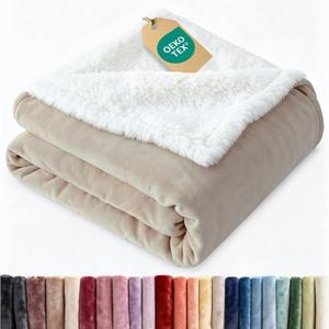 Sherpa Fleece Blanket Throw Size - Reversible Sherpa Fleece Throw Blanket - Super Soft Double Sided for Bed, Sofa, Couch - Thick, Warm, and Plush - Luxurious Bedding for Winter - Cream, 50" x 60"