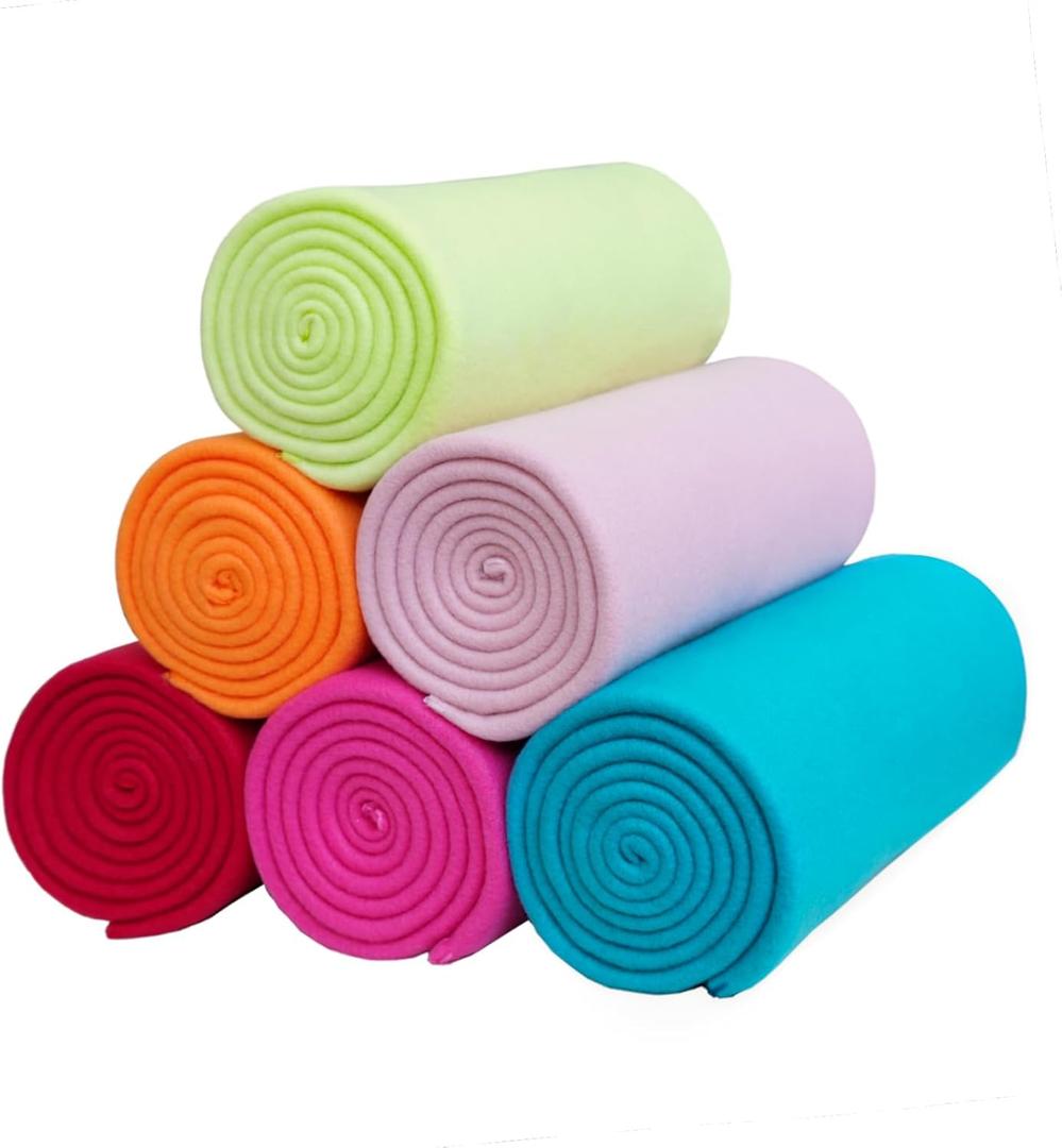 Fleece Throw Blankets Lightweight Warm Soft Cozy Pet-Friendly Bulk Fleece Throw Blanket Solid for Home Bed, Sofa, Office, Gifts, Outdoor (Assorted 4, Pack of 6-50 x 60 inch)