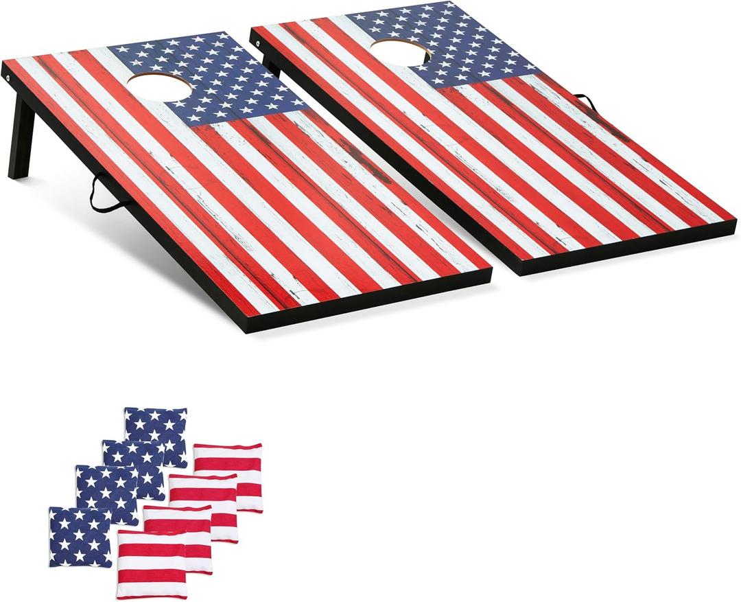 Cornhole Board Set Cornhole Games for Adults Portable Choose Regulation or Tailgate Size