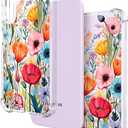 Hungo Compatible for Samsung Galaxy S23+ Plus Case, Thin Slim Cute Girly Skin Cases Protector with Airbag Bumper for Women Girls (Clear Blooming Wild Flowers)