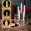 4PCS 5 Arm Acrylic Candelabra for Table Wedding Centerpiece,Crystal Clear Candle Stick Holders Candelabra Centerpiece Stands with Removable Lampshade for Party Easter Baby Shower Fit 0.8 LED Candle
