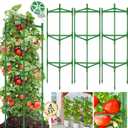 Tomato Cages for Garden 4 Packs - Heavy Duty Steel Tomatoes Cage Tall Up to 51in & 164Ft Twist Tie, Tomato Plant Stakes Support Cages Trellis for Pots Plants Garden