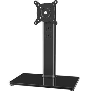 Single LCD Computer Monitor Free-Standing Desk Stand Mount Riser for 13 inch to 32 inch screen with Swivel, Height Adjustable, Rotation, Vesa Base Stand Holds One (1) Screen up to 77Lbs (HT05B-001)