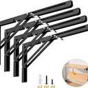 Yarssihha 16 Inch Folding Shelf Bracket, 4 Pack Heavy Duty Wall Mounted Foldable Brackets, Space-Saving Metal Collapsible Shelf Brackets, Max Load:180lbs