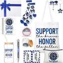 Remerry 12 Pcs National Police Week Gifts Officer Appreciation Gifts for Women Bulk Include Tote Bag Cup Bracelet Socks Candle Notebook Card for Cop Law Enforcement Graduation Retirement