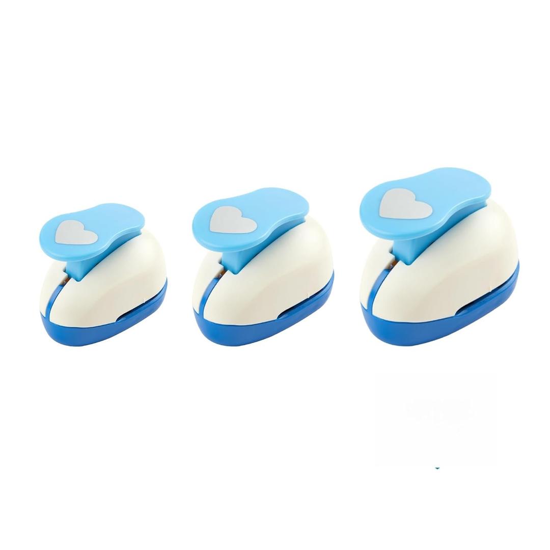 3/8+5/8+1 Heart Punch Heart Cutter Tool Valentine's Day Handmade Paper Craft Lever Punches for Paper Crafts DIY Handmade Crafting Scrapbooking,Cardstock,Greeting Cards Arts Fun Projects, W25-Heart- 3pcs