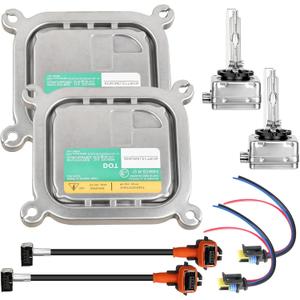 2PCS Xenon Headlight Ballast Control Unit 8A5Z-13C170-A for Ford Mustang Edge Escape Explorer F150 Flex Taurus 2010-2019 Xenon HID Ballast w/Igniter & D3S Bulb,Replaces DL3Z-13C170-A 8A5Z13C170A