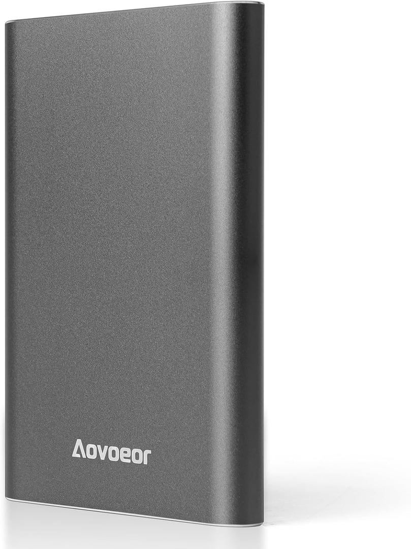 1TB Ultra Slim Portable External Hard Drive 2.5" USB 3.0 Mobile Ultrafast HDD Storage for PC, Mac, Desktop, Laptop, MacBook, Chromebook, Xbox One, Xbox 360, PS4 (Grey)