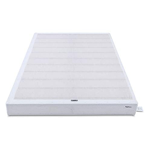 Amazon Basics Smart Box Spring Bed Base, 9-Inch Height Mattress Foundation, Tool-Free Easy Assembly, Full, 74"L x 53"W x 9"H, White