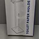 RUACQ Toilet Paper Holder Stand, Bathroom Toilet Paper roll Holder Free Standing with Storage for 4 Rolls, Post Pivoting Design, Stable Weighted Base, SUS304 Stainless Steel(Chrome)