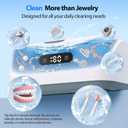 Ultrasonic Jewelry Cleaner: 48Khz Ring Cleaner Ultrasonic Machine with Digital Timer, 4 Cleaning Modes, 24W Sonic Cleaner for Jewelry, Glasses, Retainer, Watch Strap, Home & Travel Use, 13.5oz