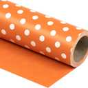 WRAPAHOLIC Reversible Wrapping Paper - Mini Roll - 17 Inch X 33 Feet - Orange and Polka Dot Design for Birthday, Holiday, Wedding, Baby Shower