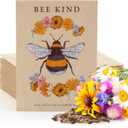 Bentley Seed Co. | Bee Kind Pollinator | Beautiful Bee Art | Environmental Favors Cards for Guests Seed Packets | Pollinator Wildflower Mix Seed Packets | Eco-Friendly Hand Out Gift | 25 Pack