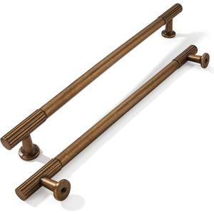khtumeware 8 Inch Hole Center 2 Pack Antique Brass Heavy Duty Solid Vintage Brass Cabinet Pulls, Kitchen Drawer Handles, for Dresser cabinets, cabinets, Door cabinets, Hardware