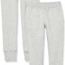Amazon Essentials Girls and Toddlers' Sweatpants, Multipacks (4T, Light Grey Heather)
