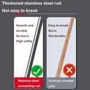 Stainless Steel Wire Brush with Long Handle Deck Broom Brush Floor Scrubber Brush for Cleaning Outdoor Broom for Moss, Tough Stains on Concrete, Grout, Garden, Garage, Patio, Swimming Pool