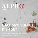 Alpha Living Disposable Chafing Dish Buffet Set, Food Warmers for Parties, Fuel Cans Complete Set, Half Size Pans, Warming Trays (3 Pack)