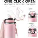 Enerbone 24 oz Insulated Water Bottle, Stainless Steel Bottle with Carrying Strap, Double-Wall Vacuum Insulation Design, Leakproof Sports Bottle with Straw, Keep Drinks Cold or Hot for Hours