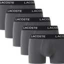Lacoste Mens 5-Pack Regular Fit Boxer Trunk (Large, Shadow Grey)