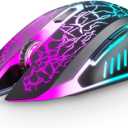 VersionTECH. Wired Gaming Mouse, Computer Mouse Ergonomic Mice with 7 LED Lights RGB Backlit, 6 Programmable Buttons, 4 Adjustable DPI for Laptop PC Gamer Desktop Chromebook Mac Games-Black
