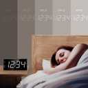 PPLEE Alarm Clock for Bedroom, 2 Alarms Loud LED Big Display Plug in Simple Basic Digital Clock with USB Charging Port, Adjustable Volume, Dimmable, Snooze for Deep Sleepers Kids Elderly Home Office (White)