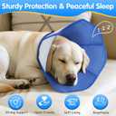 Upraded Dog Cone Collar After Surgery, Adjustable Soft Dog Cone, Soft Inner & Sturdy Protective Recovery Elizabethan Collar for Dogs to Stop Licking Wounds (L) (Blue)