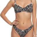 Womens Bow Decor Low Rise Leopard Polka Dot Bikini Set Tie Back Underwire Bikini Top Two Piece Swimsuits 2026