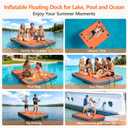 VOFiTNY Inflatable Floating Dock, Swim Platform Floating Dock for Lakes, Lake Floats for Adults, Island Raft Mat for Lake Beach Ocean, Non-Slip Surface