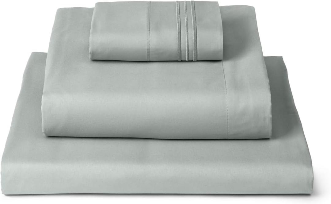 Mellanni Extra Deep Twin XL Sheets - 3 PC Iconic Collection Bedding - Hotel Luxury, Ultra Soft, Cooling Bed Sheets - Wrinkle, Fade, Stain Resistant (Twin Extra Long, Spa Mint)