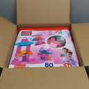MEGA BLOKS First Builders Toddler Blocks Toys Set, Big Building Bag Collection with 80 Pieces and Storage, Pink, Ages 1+ Years