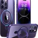 TORRAS Magnetic Ostand for iPhone 14 Pro Max Case [Military Grade Drop Tested & Compatible with MagSafe & Built in Kickstand] Translucent Slim Protective AntiFingerprint 6.7" 2022, Lilac Purple