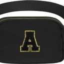 Birthday Gifts Christmas Personalized Gift for 4 5 6 7 8 9 10 11 12 13 14 Year old Girls Teen Sister Kid Initial Letter Fanny Pack Trendy Stuff Crossbody Bag Black Letter A