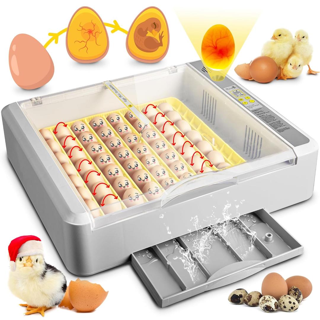 36-60 Egg Incubator with Automatic Egg Turning and Humidity Control, Chicken Egg Incubator with Digital Display, Adjustable Egg Incubators for Hatching Eggs Include Chicken Duck Quail Eggs