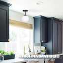6" Mid Century Modern Globe Semi Flush Mount Ceiling Light Fixture Frosted Glass with Black Finish1-Light Globe Glass Ceiling Lights for Aisle Porch Stairway Closet Kitchen Laundry Room (Bulb Incl.)